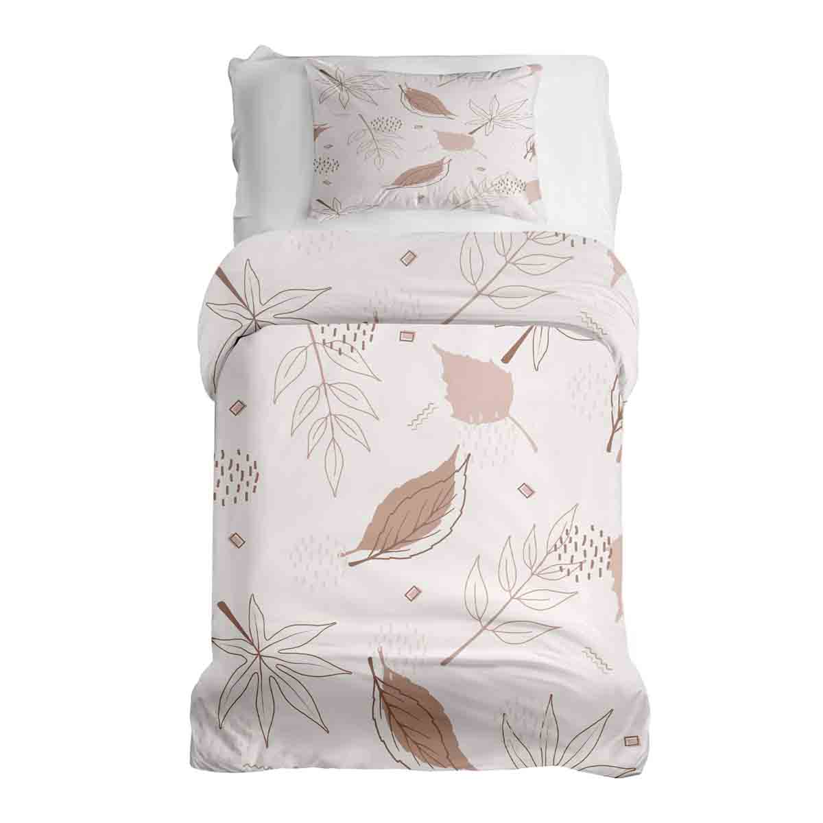Set de ropa de cama con manta terapéutica rosa con hojas