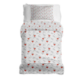 Set de ropa de cama con manta terapéutica blanca con inscripción Love