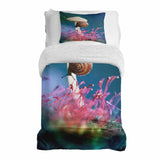 Set de ropa de cama con manta terapéutica con hongo y caracol