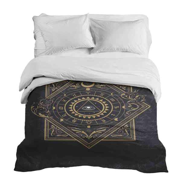 Manta terapéutica original - Funda de algodón negro Mandala mística