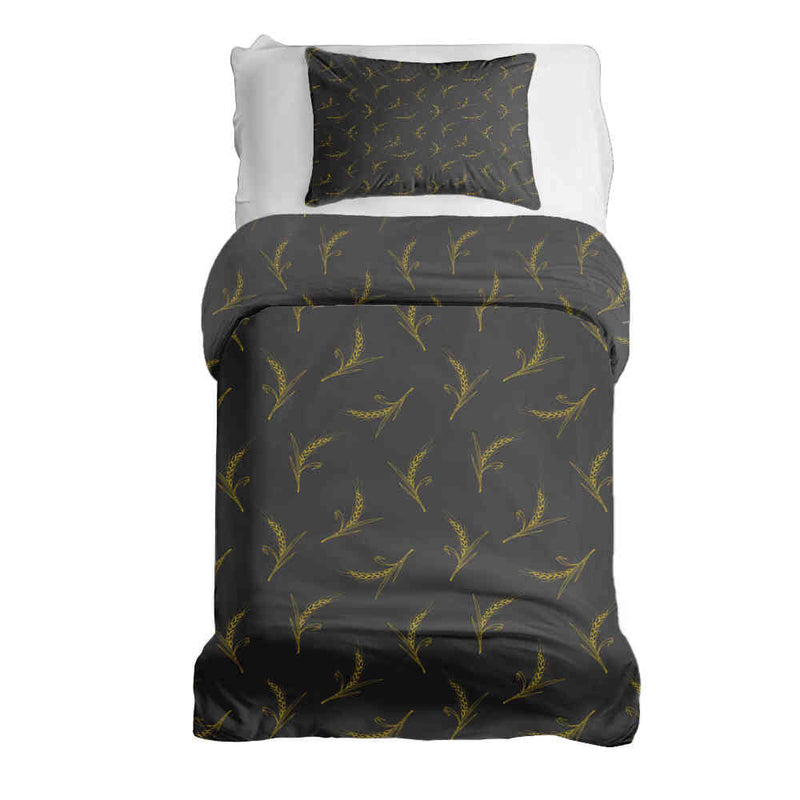Juego de ropa de cama con manta terapéutica gris con trigo
