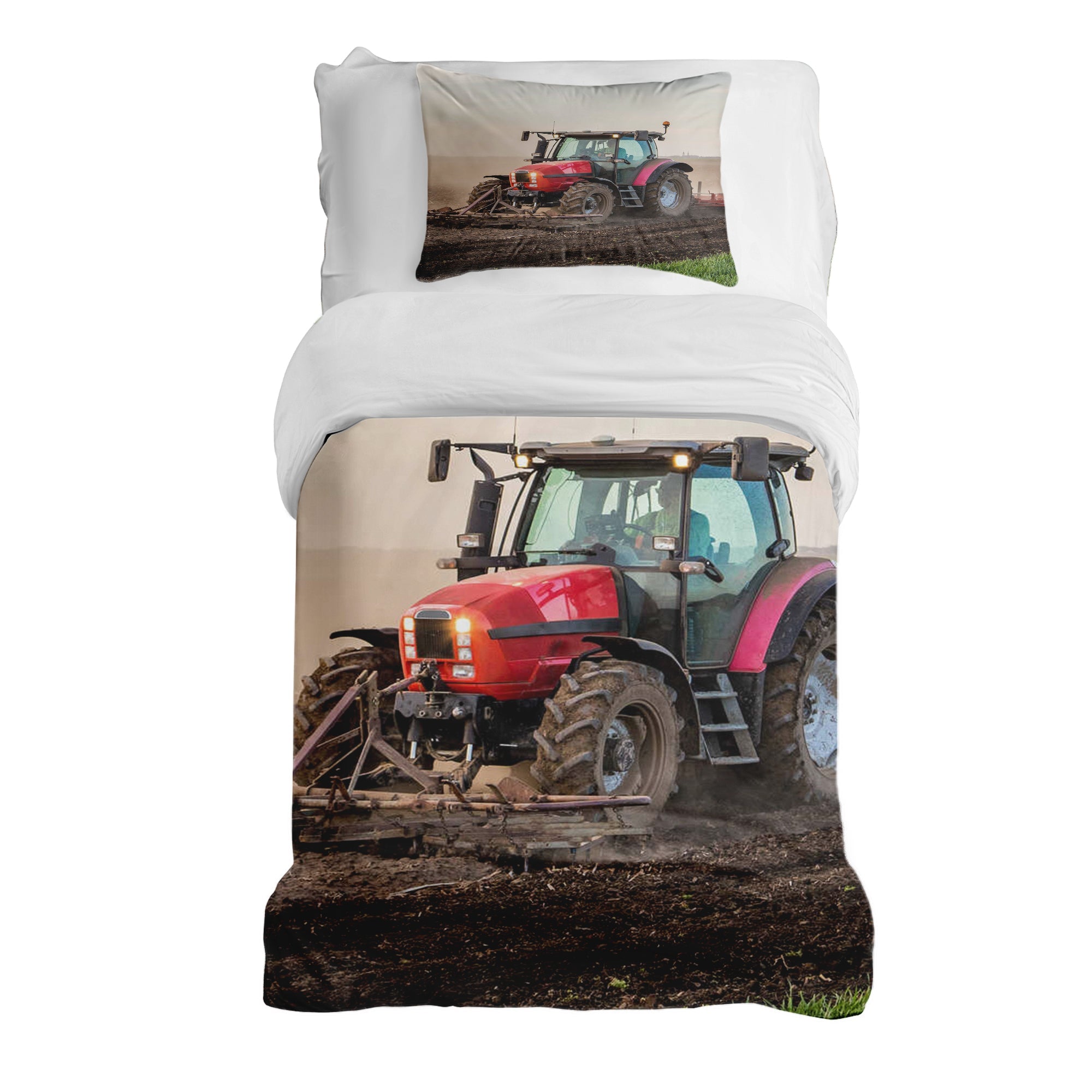 Set de ropa de cama con manta terapéutica y gran tractor