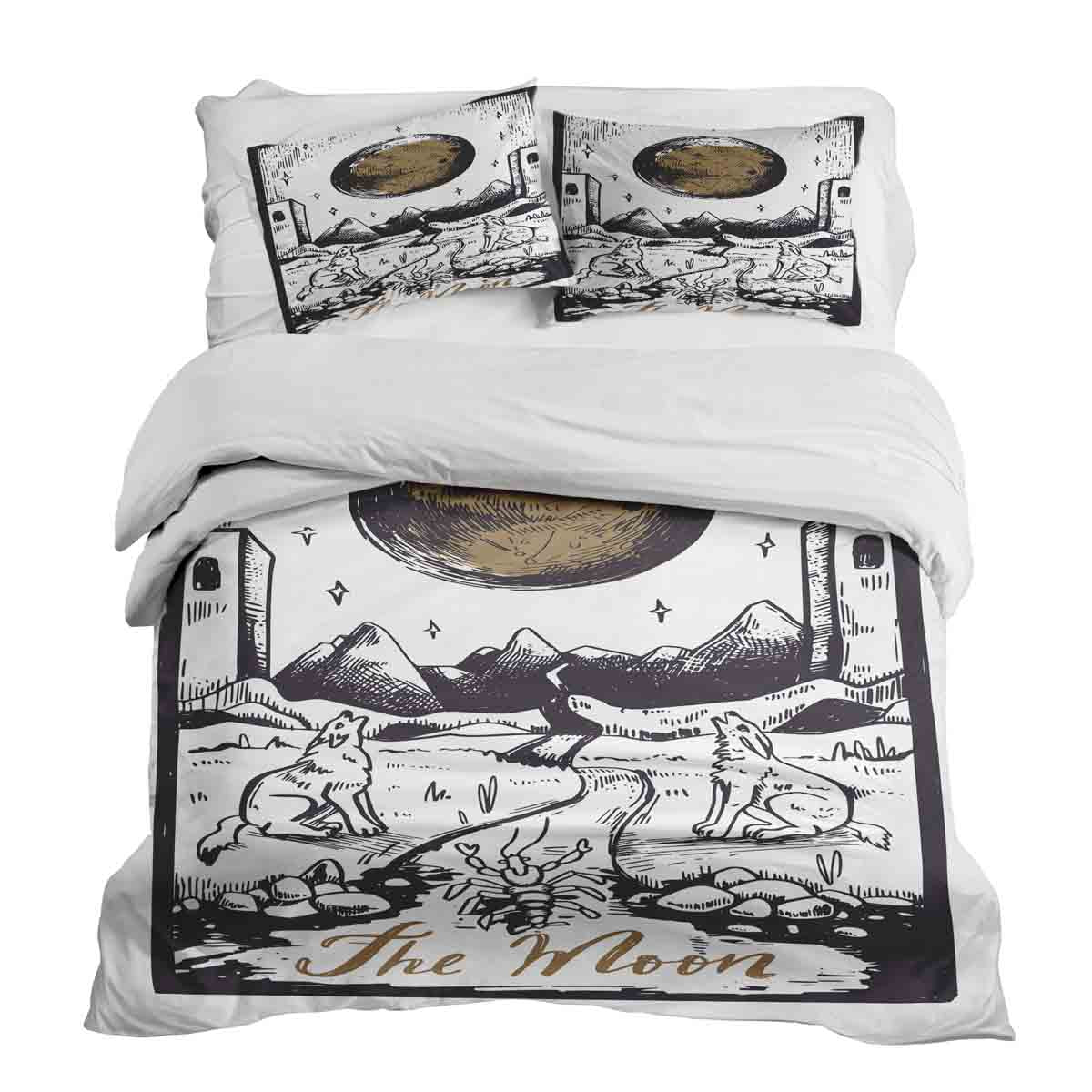 Set de ropa de cama y manta terapéutica Lobo y Luna