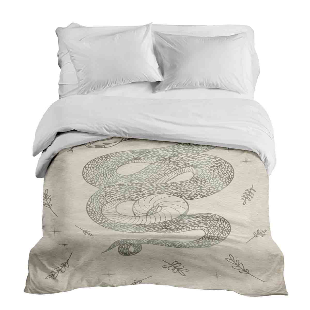 Manta terapéutica original - Funda de algodón beige con serpiente