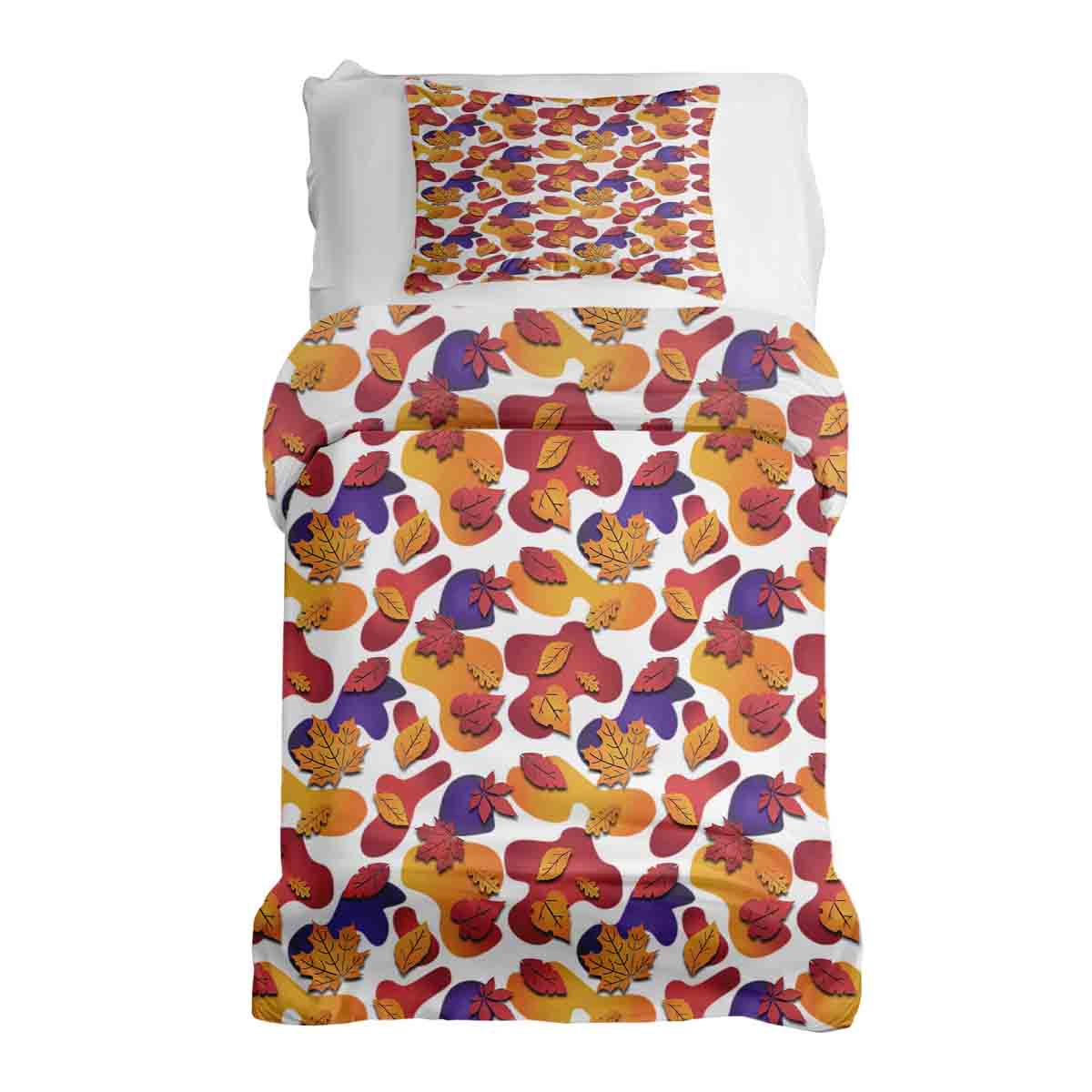Set de ropa de cama con mantas terapéuticas y manchas de colores