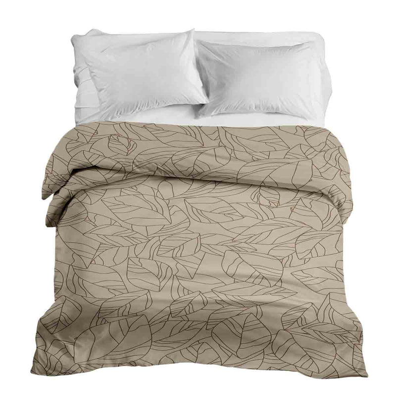 Manta terapéutica original - Funda de algodón beige con forma de hoja negra