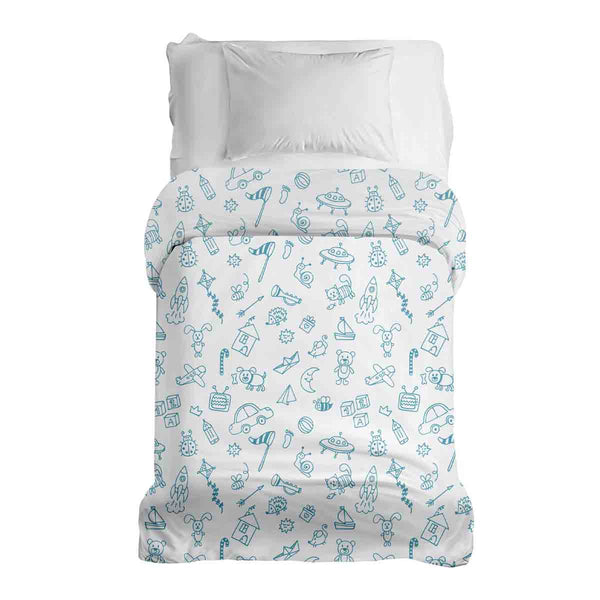 Manta terapéutica original - Funda de algodón blanca con juguetes