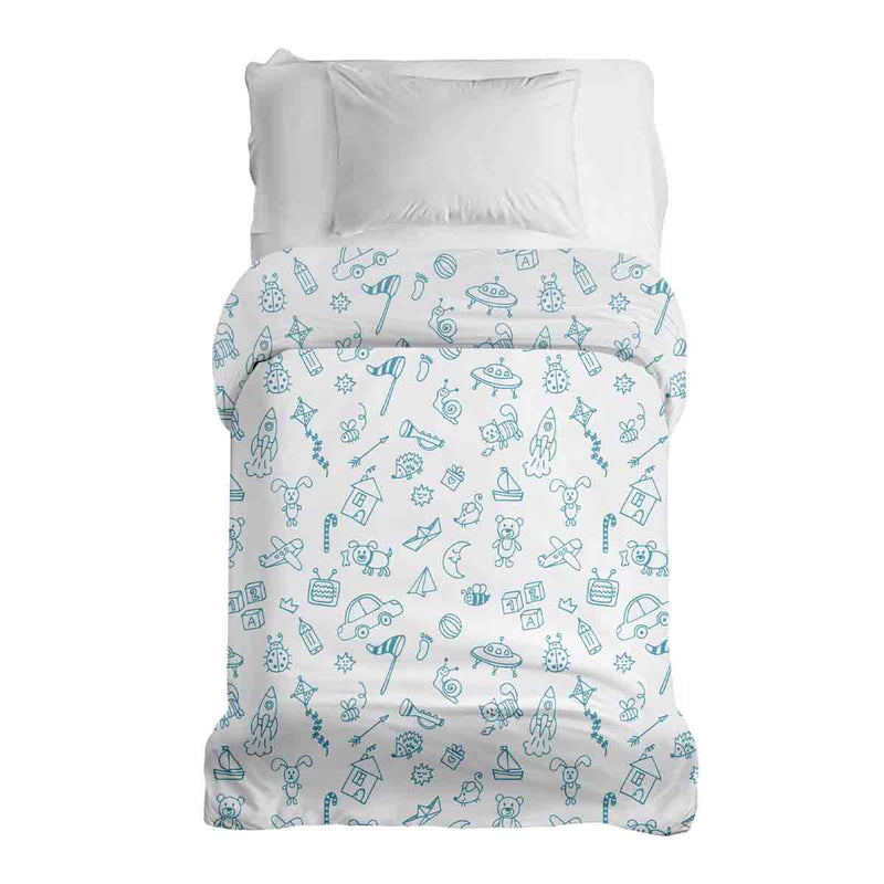 Manta terapéutica original - Funda de algodón blanca con juguetes