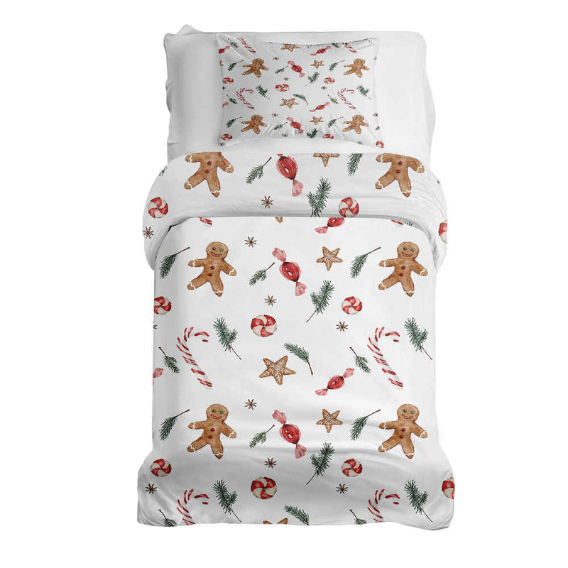 Juego de ropa de cama con manta terapéutica blanca para la época navideña