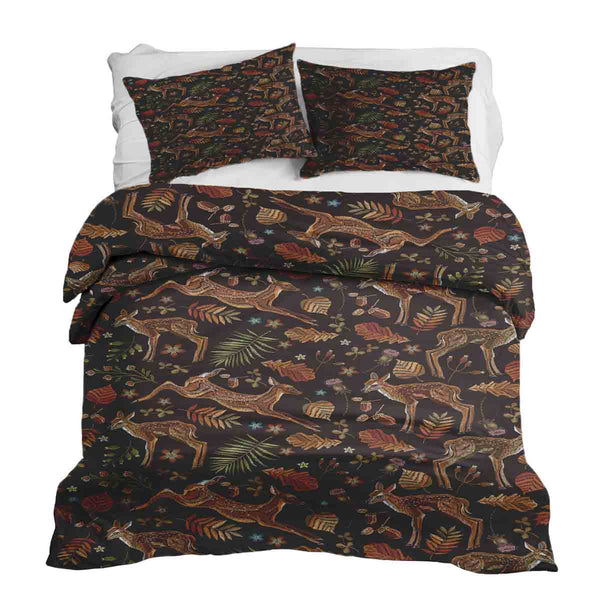 Set de ropa de cama con manta terapéutica marrón con ciervo