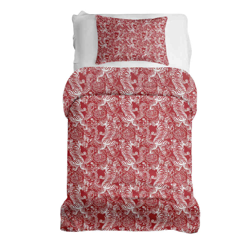 Juego de ropa de cama con manta terapéutica tigre chino