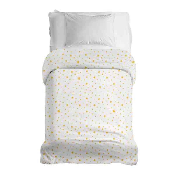 Manta terapéutica original - Funda de algodón blanca con estrellas amarillas