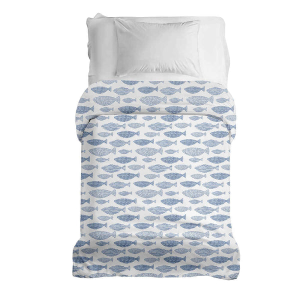 Manta terapéutica original - Funda de algodón peces azules