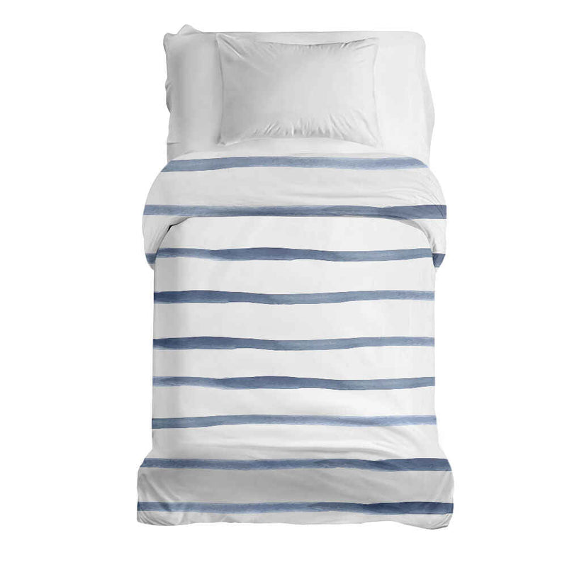 Manta terapéutica original - Funda de algodón con rayas azules horizontales