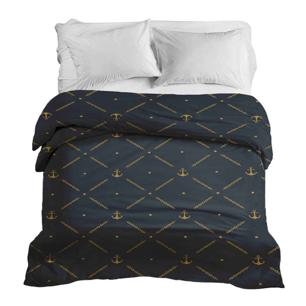 Manta terapéutica original - Funda de algodón azul con ancla