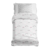 Set de ropa de cama con manta terapéutica blanca con pequeños gatos