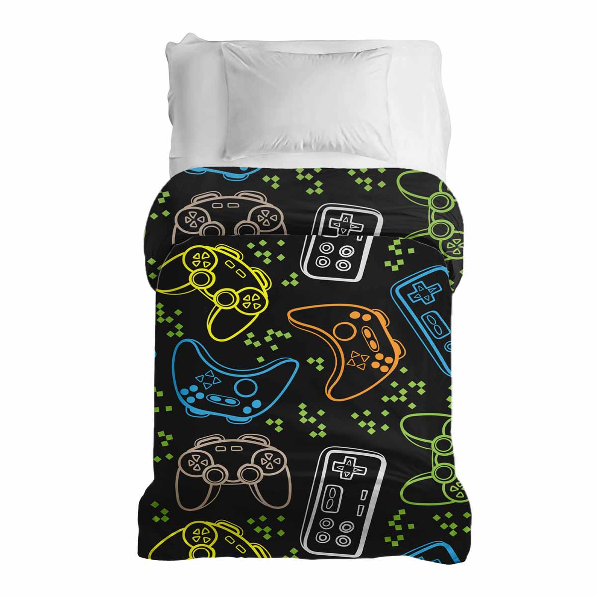 Manta terapéutica original - Funda de algodón negra con consolas de juegos