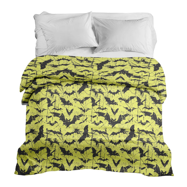 Manta terapéutica original - Funda de algodón amarilla murciélago