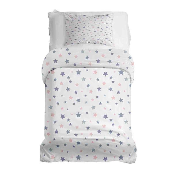 Juego de ropa de cama con mantas terapéuticas blancas con estrellas