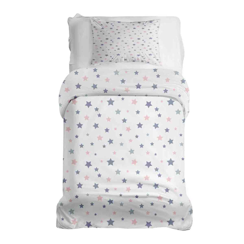 Juego de ropa de cama con mantas terapéuticas blancas con estrellas
