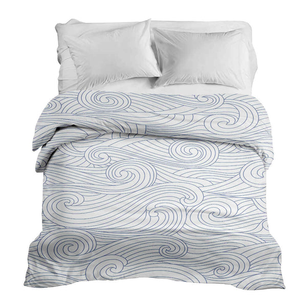 Manta terapéutica original - Funda de algodón con ondas azules