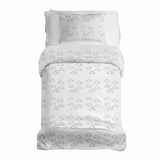 Set de ropa de cama con manta terapéutica blanca con nubes