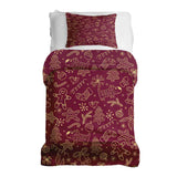 Set de ropa de cama con manta terapéutica roja con divertidos motivos navideños