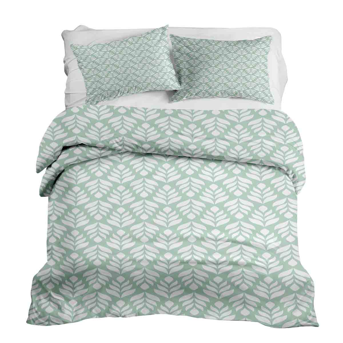 Set de ropa de cama con manta terapéutica verde con abetos
