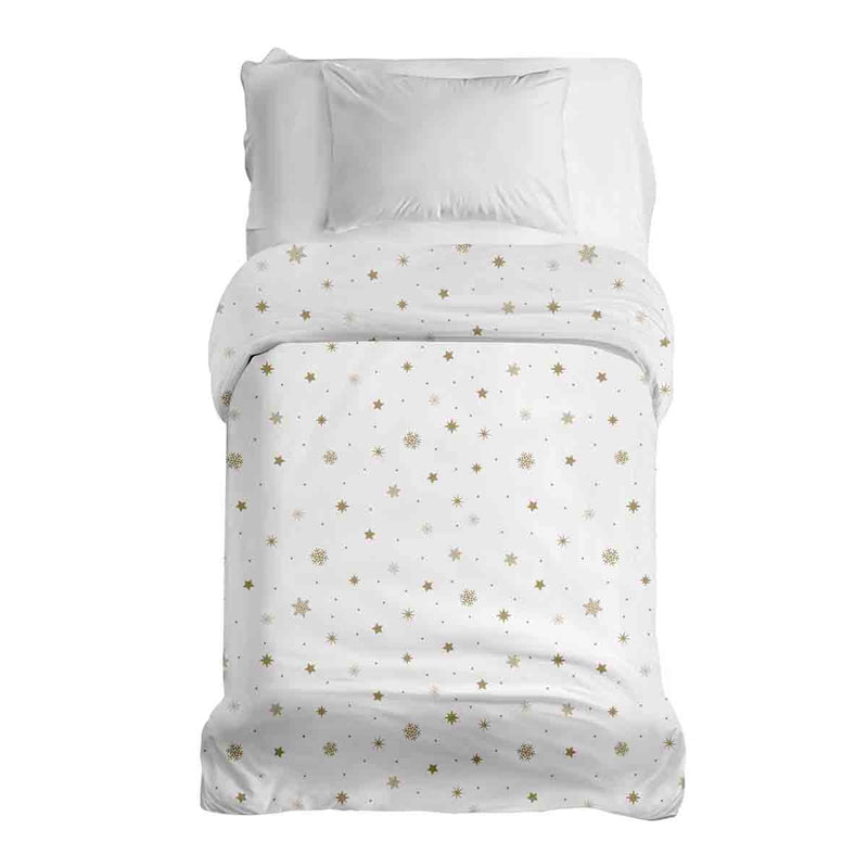 Manta terapéutica original - Funda de algodón blanca con estrellas doradas