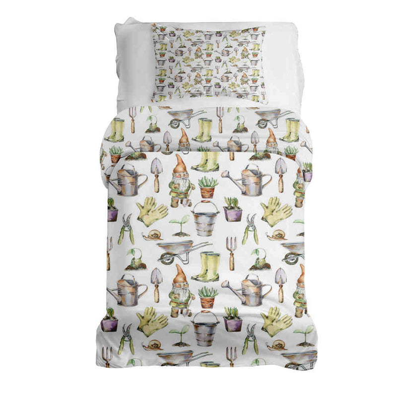 Set de ropa de cama con manta terapéutica blanca para jardinería