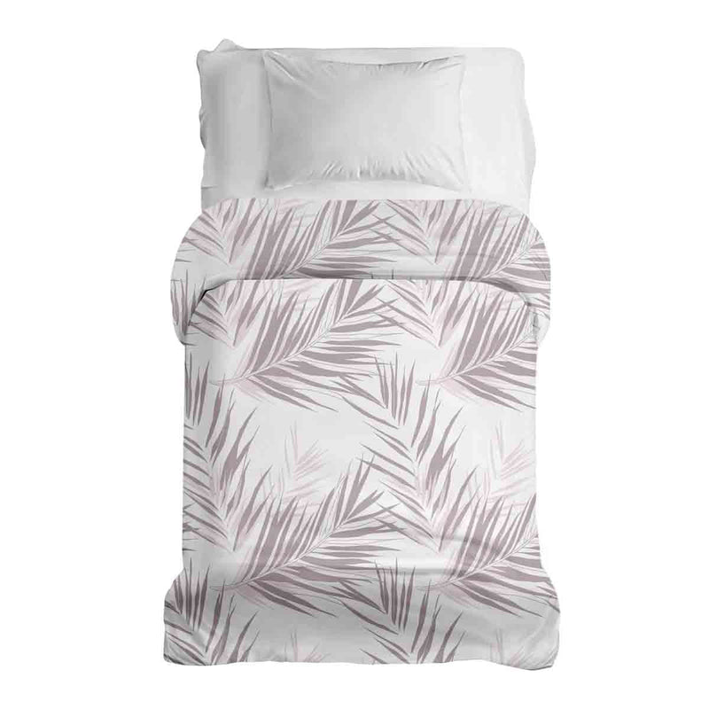 Manta terapéutica original - Funda de algodón blanca con hojas moradas