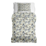 Juego de ropa de cama con manta terapéutica patrón de hojas beige