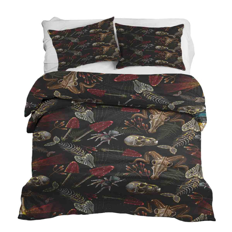 Set de ropa de cama con manta terapéutica Halloween esqueleto