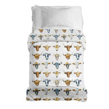 Manta terapéutica original - Funda de algodón blanca con cabezas de toro