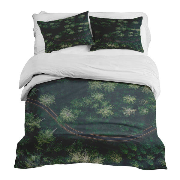 Juego de ropa de cama con manta terapéutica Calle en el bosque