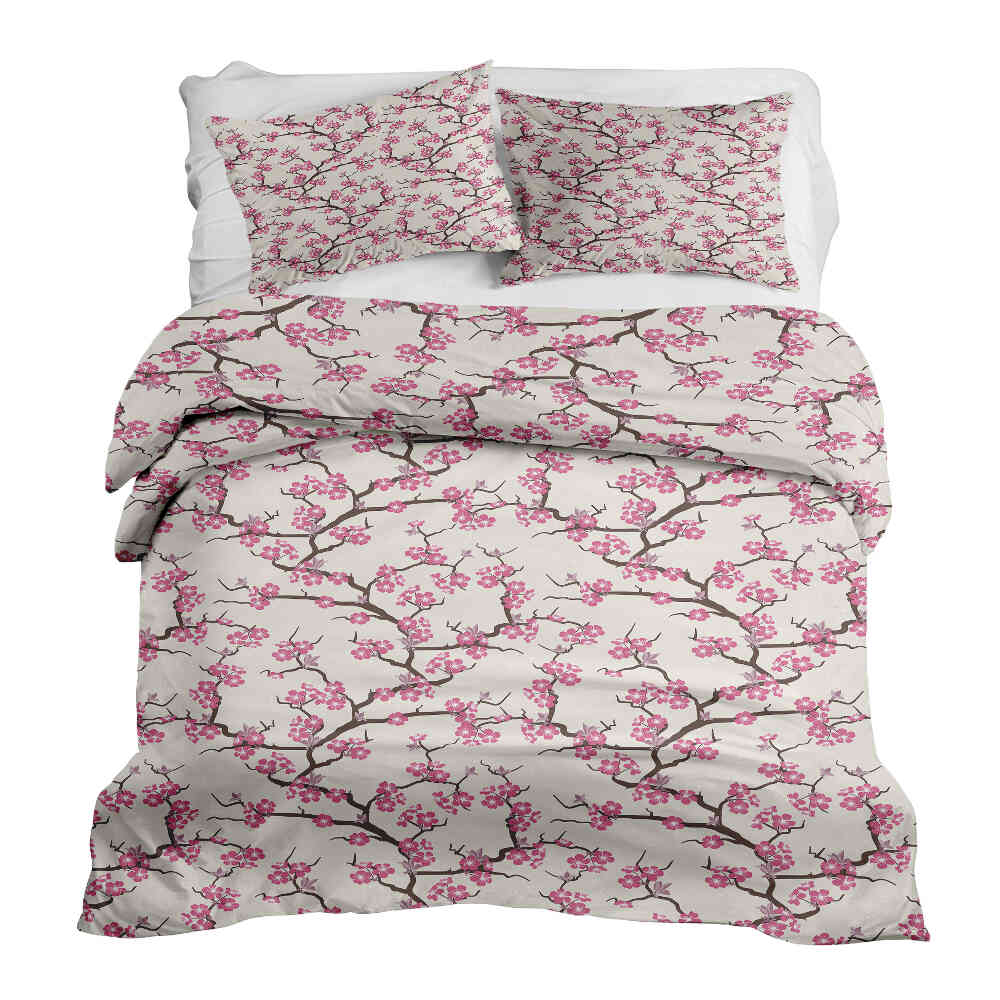 Set de ropa de cama con manta terapéutica flor de cerezo japonesa
