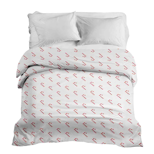 Manta terapéutica original - Funda de algodón blanca con bastones de caramelo