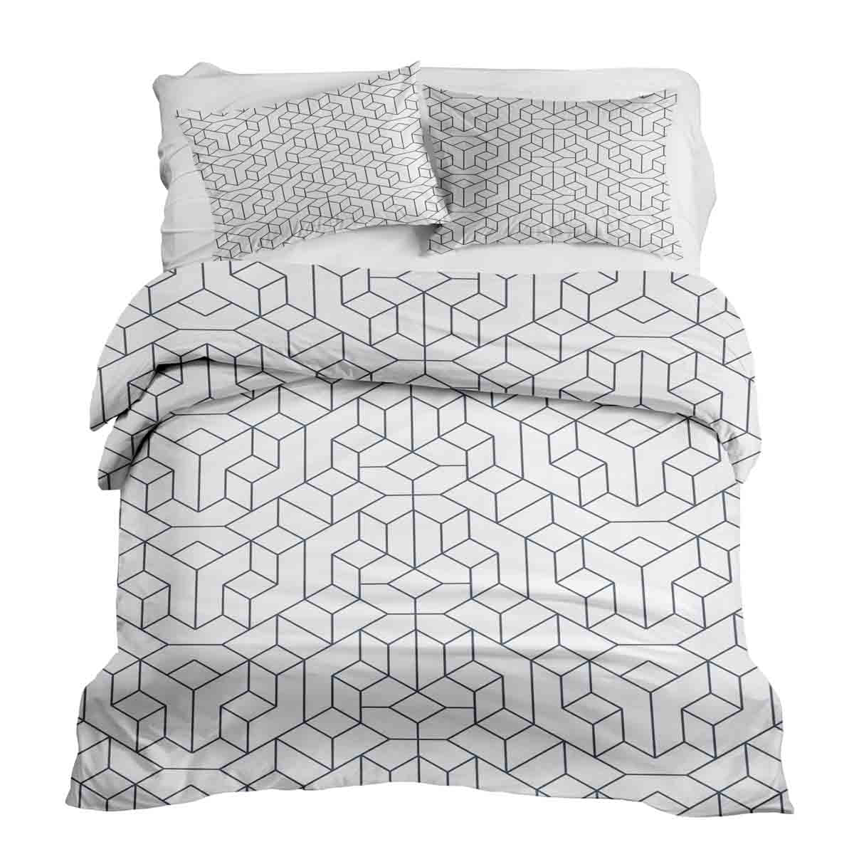 Juego de ropa de cama con mantas terapéuticas y patrón negro