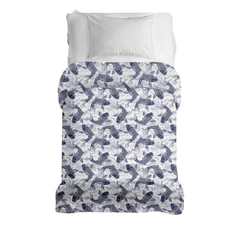 Manta terapéutica original - Funda de algodón con kois azules
