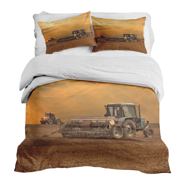 Set de ropa de cama con mantas terapéuticas Dos tractores