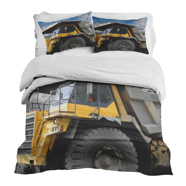 Set de ropa de cama con manta terapéutica Camión amarillo