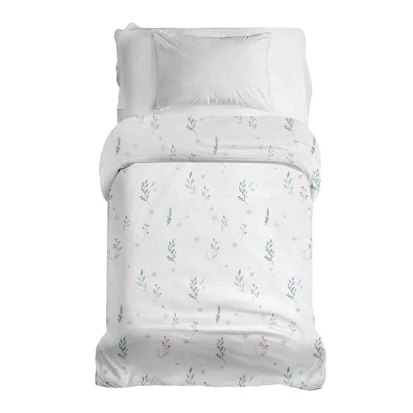 Manta terapéutica original - Funda de algodón blanca con flores de primavera