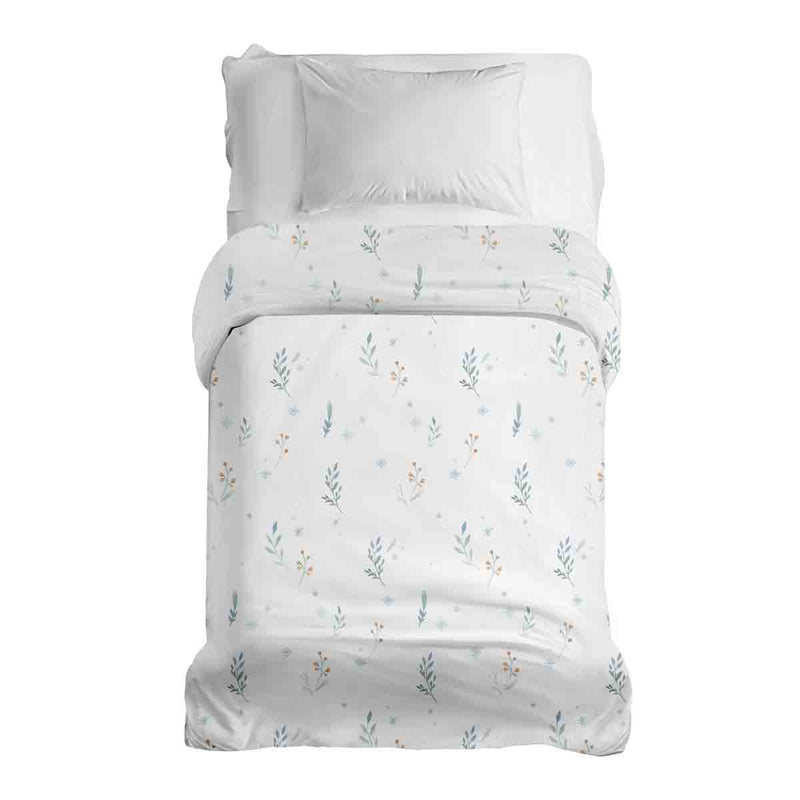 Manta terapéutica original - Funda de algodón blanca con flores de primavera