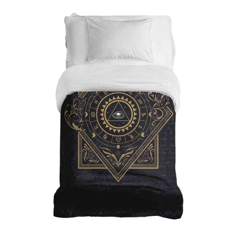Manta terapéutica original - Funda de algodón negro Mandala mística