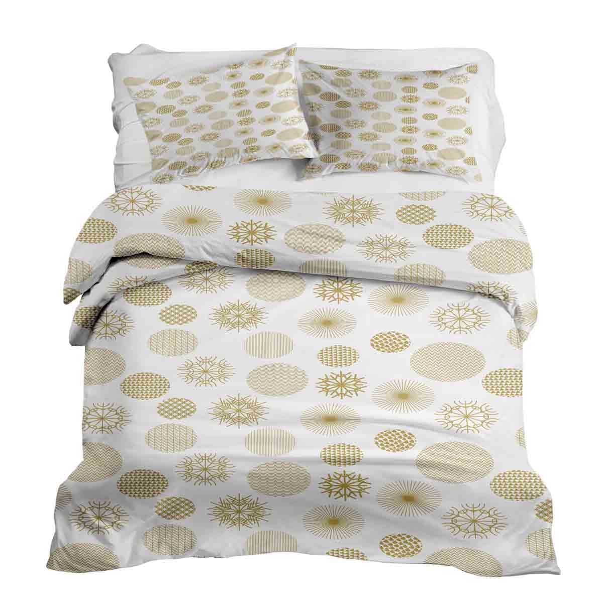 Set de ropa de cama con manta terapéutica y adorno navideño dorado