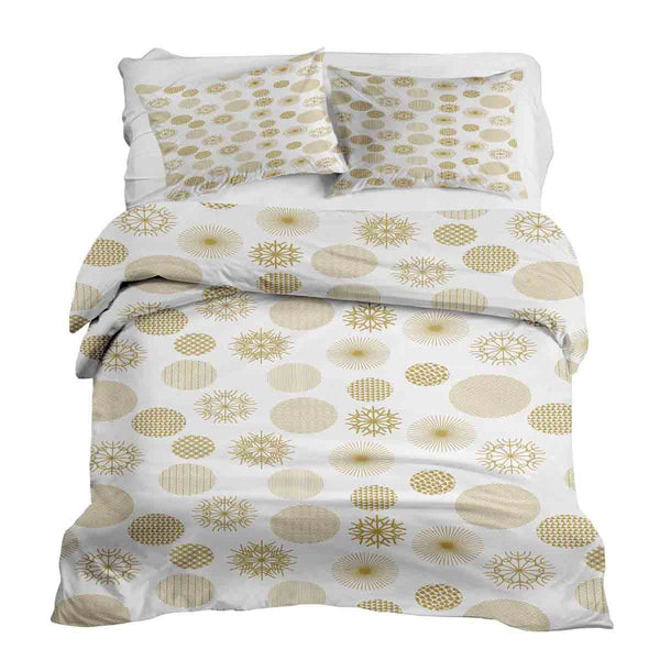 Juego de ropa de cama con manta terapéutica y adornos navideños dorados
