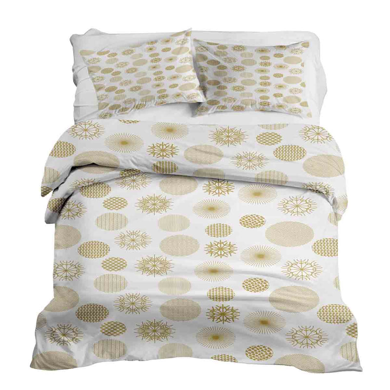 Juego de ropa de cama con manta terapéutica y adornos navideños dorados