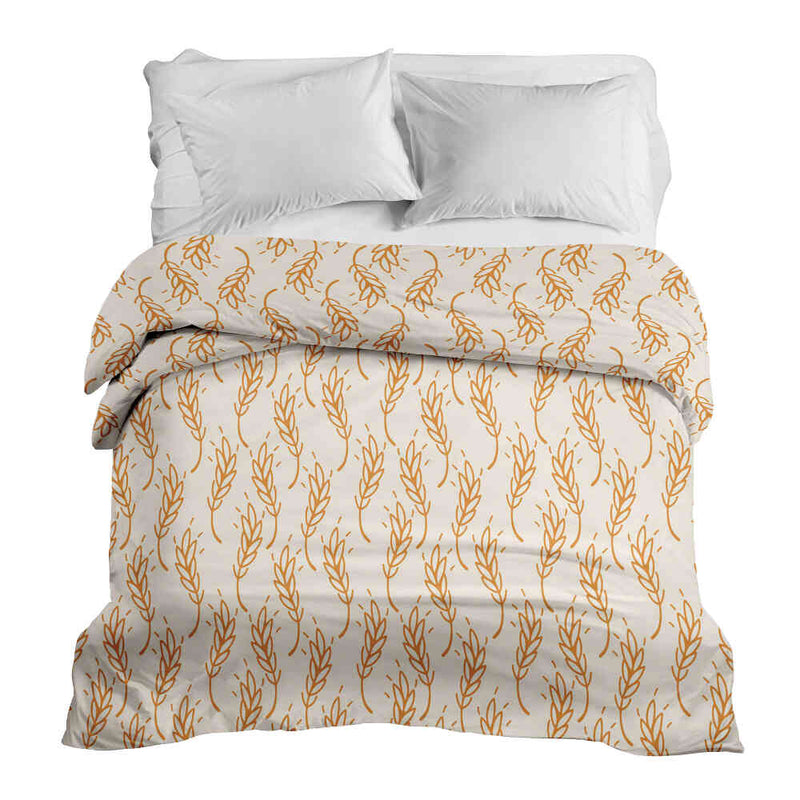 Manta terapéutica original - Funda de algodón blanca con trigo amarillo