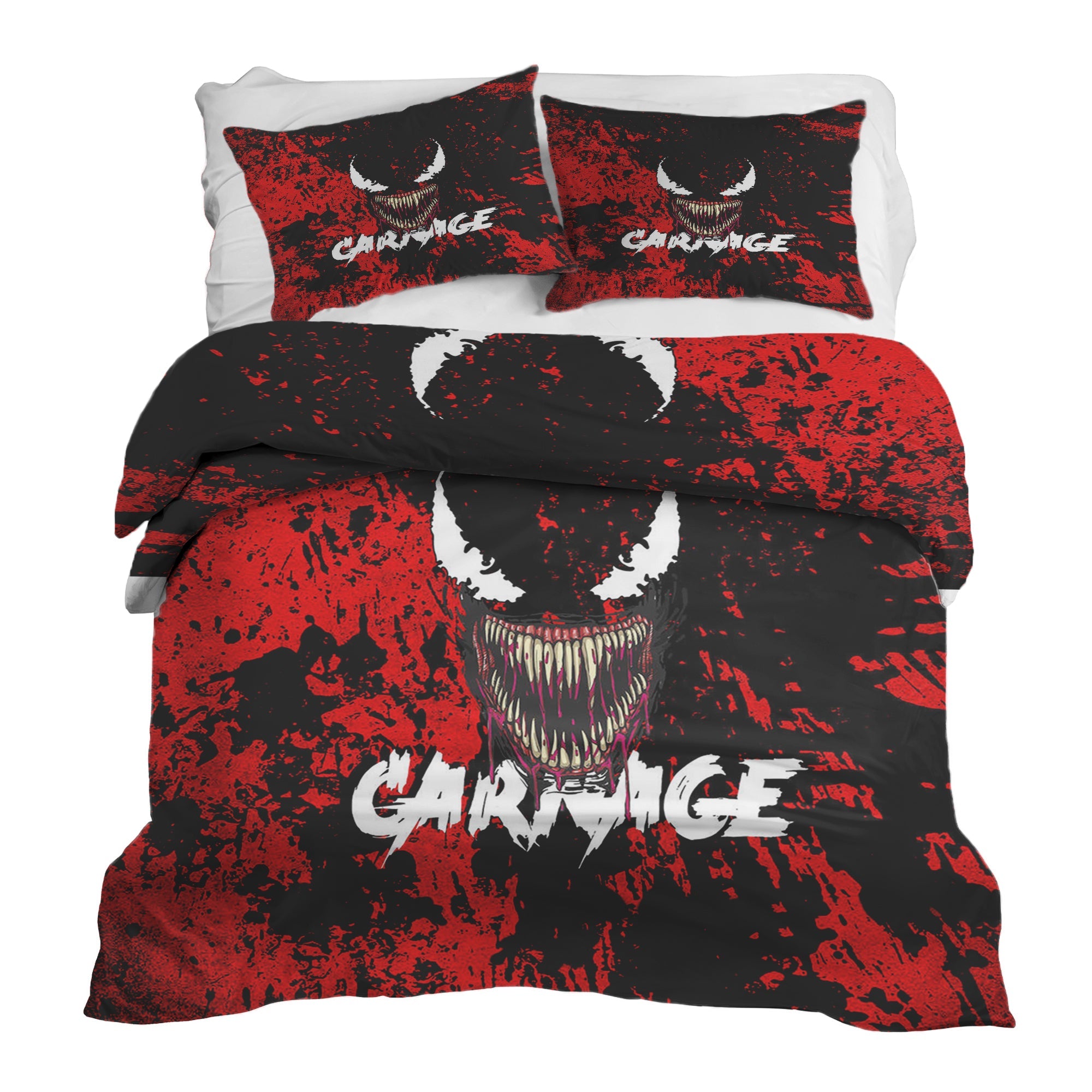 Juego de ropa de cama con manta terapéutica negro cara de comodín