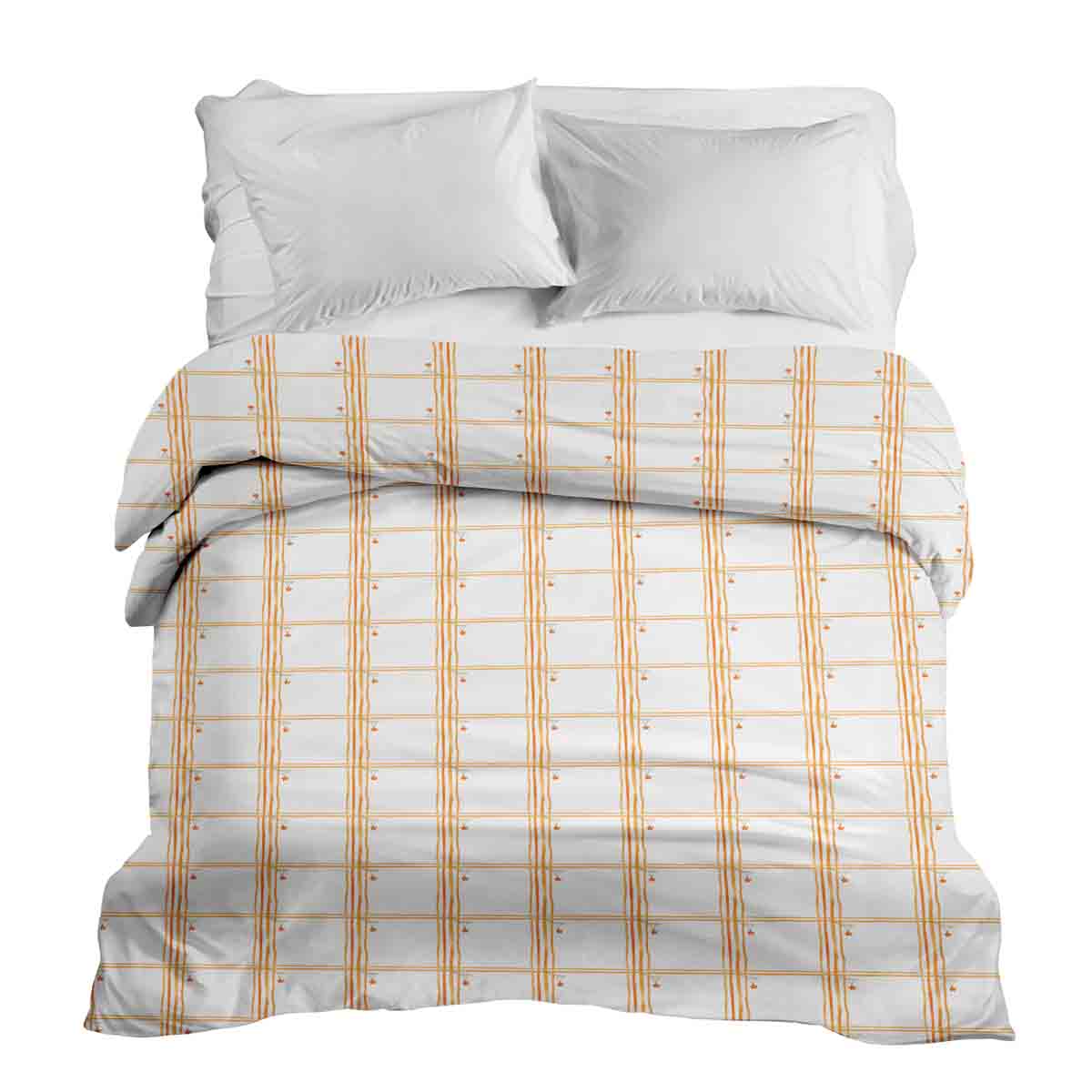 Manta terapéutica original - Funda de algodón amarillo a cuadros
